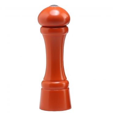 Chef Specialties 08955 Chef Professional Series 8" Autumn Hues Butternut Orange Wood Salt Or Pepper Shaker With Rubber Plug And Stainless Steel Shaker Cap
