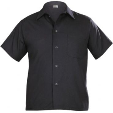 Uncommon Threads 0920-0106 Unisex 5-Button Short Sleeve Classic Utility Cook Shirt, Black - Double Extra Large