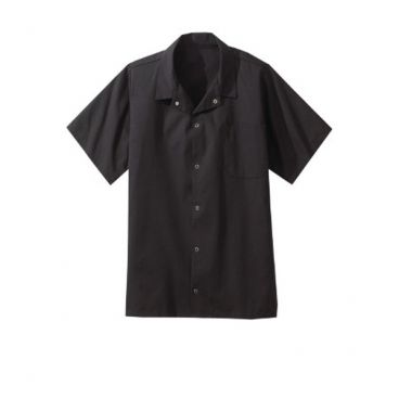 Uncommon Threads 0950-0107 Unisex 6-Snap Short Sleeve Classic Utility Cook Shirt, Black - Triple Extra Large