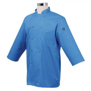 Uncommon Threads 0975-5105 Unisex 10-Button Epic 3/4 Sleeve Chef Shirt, Cobalt - Extra Large