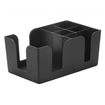 Tablecraft 101 Black Plastic 9-1/2" x 5-3/4" x 4" Countertop Bar Caddy