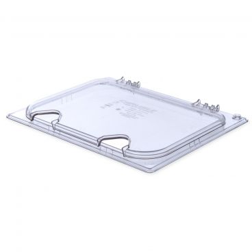 Carlisle 10240Z07 EZ Access Clear 1/2 Size Double Notched Polycarbonate Hinged Lid
