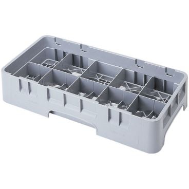 Cambro 10HC414151 Soft Gray Camrack 10 Compartment Half Size Cup Rack