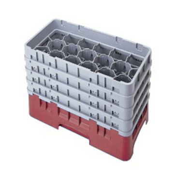Cambro 10HS800416 Cranberry 10 Compartment Camrack Half Size Glass Rack w/ 4 Extenders