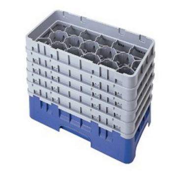 Cambro 10HS958186 Navy Blue 10 Compartment Half Size Camrack Glass Rack w/ 5 Extenders