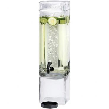 Cal-Mil 1112-3 3 Gallon Square 26 1/2" x 7" x 9" Beverage Dispenser with Ice Chamber
