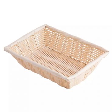 Tablecraft 1187W 10 1/4" x 7 1/2" x 2 3/4"  Rectangular Natural Polypropylene Handwoven Basket