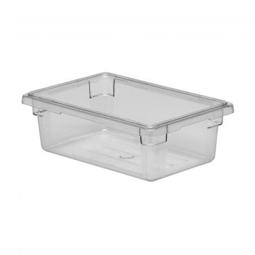 Cambro 12186CW135 6" Deep Clear Polycarbonate Camwear Half Size Food Storage Box - 3 Gallon Capacity