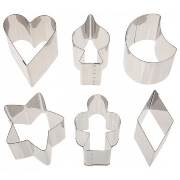 Ateco 1428 August Thomsen Stainless Steel 6 Piece Fancy Shaped Cutter Set
