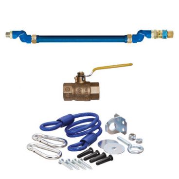 Dormont 16100KIT2S72 Deluxe SnapFast® 72" Gas Connector Kit with Two Swivels and Restraining Cable - 1" Diameter
