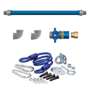 Dormont 16100KITCF48 Deluxe Safety Quik 48" Gas Connector Kit with Two Elbows and Restraining Cable - 1" Diameter