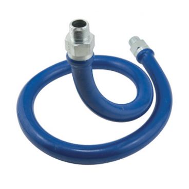 Dormont 1650BP48BX 48" Long 1/2" Inside Diameter Blue Hose Moveable Foodservice Gas Connector With Blue Antimicrobial PVC Coating