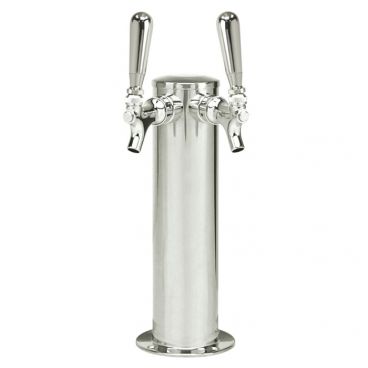 Micro Matic 1689 3" Column Spin Stop Air Cooled Stainless Steel 2 Tap Tower Faucet