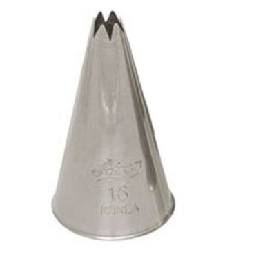 Ateco 16 Stainless Steel #16 Open Star Standard Decorating Tube Piping Tip (August Thomsen)