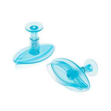 Ateco 1962 2-Piece Blue Plastic Veined Lily Plunger Cutter Set (August Thomsen)