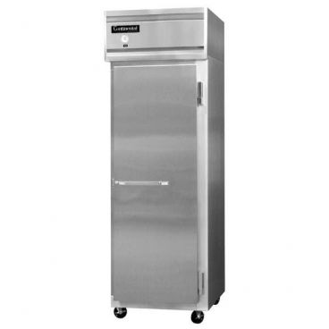 Continental Refrigerator 1F-LT-SS 26" Low-Temp Stainless Steel Reach-In Freezer With 1 Full-Height Solid Door, 20 Cubic Ft, 115/208-230 Volts