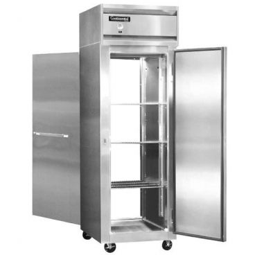 Continental Refrigerator 1FNPT 26" Pass-Thru Reach-In Freezer With 2 Full-Height Solid Doors, 20 Cubic Ft, 115 Volts