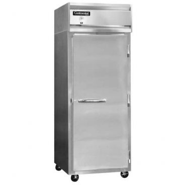 Continental Refrigerator 1FX-LT-SS 36-1/4" Extra Wide Low-Temp Stainless Steel Reach-In Freezer With 1 Full-Height Solid Door, 30 Cubic Ft, 115/208-230 Volts