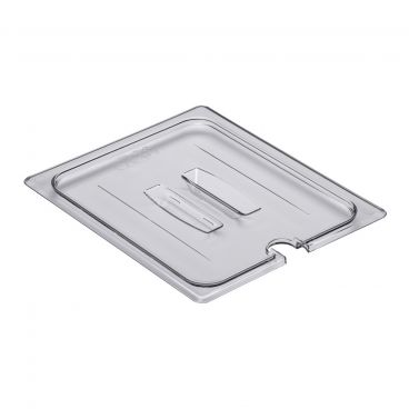 Cambro 20CWCHN135 1/2 Size Clear Polycarbonate Camwear Food Pan Lid w/ Handles & Utensil Notch