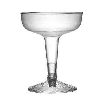 Fineline Flairware 2104 4 oz. Clear Plastic 2 Piece Champagne Glass