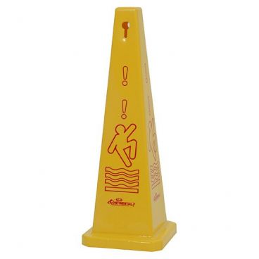 Continental 222YW 35" Yellow "Caution" Floor Cone