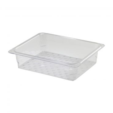 Cambro 23CLRCW135 3" Deep 1/2 Size Clear Polycarbonate Camwear Colander Pan