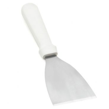 Tablecraft 253W Stainless Steel 9-1/2" Scraper with White Handle