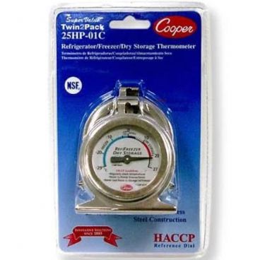 Cooper-Atkins 25HP-01C-2 Super Value Twin 2-Pack of 25HP-01C HACCP Professional Refrigerator/Freezer Celsius Thermometers