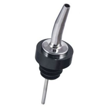 Spill Stop 285-51 Chrome Tapered Pourer with Poly-Cork and Black Collar