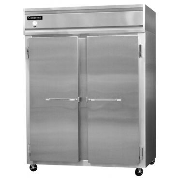Continental Refrigerator 2FE-LT-SA 57" Extra Wide Low Temp Reach-In Freezer With 2 Full-Height Solid Doors And Aluminum Interior, 50 Cubic Ft, 115/208-230 Volts