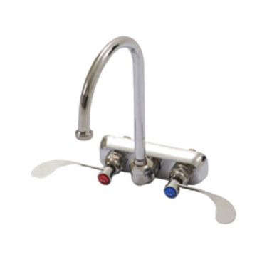 Eagle Group 313305 Extra Heavy Duty Splash Mount Gooseneck Faucet With Wrist Handles And 4 Inch Center