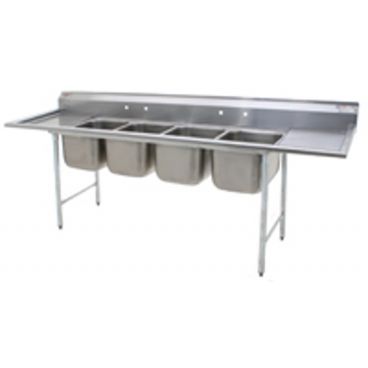 Eagle Group 314-18-4-18 Four Compartment Stainless Steel Commercial Sink with Two Drainboards - 116"