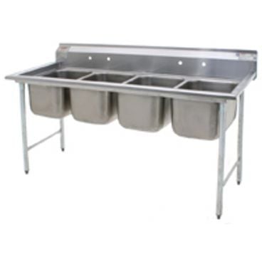 Eagle Group 314-18-4 Four Compartment Stainless Steel Commercial Sink without Drainboards - 85 1/2"