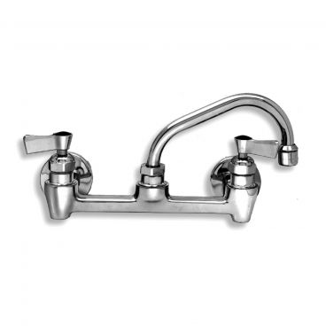 Fisher 3253 Wall Mount Faucet with 8" Centers, 12" Swing Nozzle, 2.2 GPM Aerator, and Lever Handles