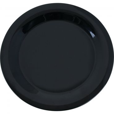 Carlisle 3300203 Black Melamine Sierrus Narrow Rim Round Dinner Plate - 10-1/2" Diameter
