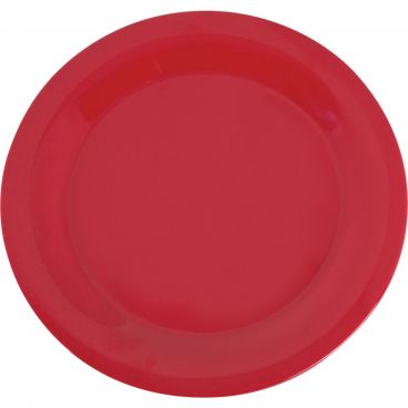 Carlisle 3300205 Red Melamine Sierrus Narrow Rim Round Dinner Plate - 10-1/2" Diameter