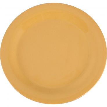 Carlisle 3300222 Honey Yellow Melamine Sierrus Narrow Rim Round Dinner Plate - 10-1/2" Diameter