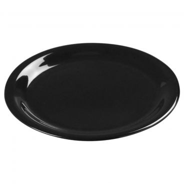 Carlisle 3300803 Black Melamine Sierrus Narrow Rim Pie Plate - 6-1/2" Diameter