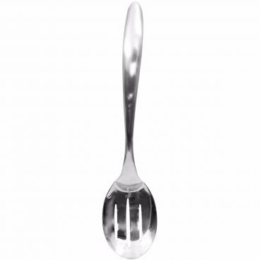 Tablecraft 3334 13 1/4" Dalton II Collection Stainless Steel Slotted Serving Spoon with Hollow Handle