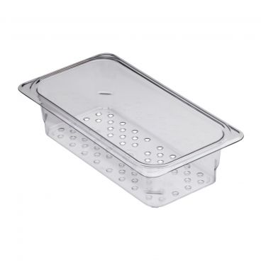 Cambro 33CLRCW135 3" Deep 1/3 Size Clear Polycarbonate Camwear Colander Pan