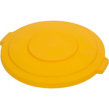 Carlisle 34103304 Yellow 32 Gallon Polyethylene Bronco Series Round Flat Waste Container Lid 
