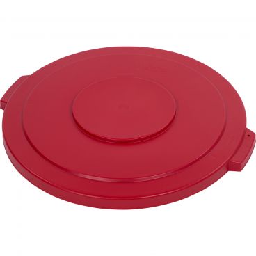 Carlisle 34104505 Red 44 Gallon Polyethylene Bronco Series Round Flat Waste Container Lid 