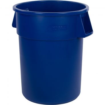 Carlisle 34105514 Blue 55 Gallon Round Polyethylene Bronco Waste Container With Handles