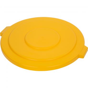 Carlisle 34105604 Yellow 55 Gallon Polyethylene Bronco Series Round Flat Waste Container Lid 