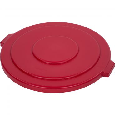 Carlisle 34105605 Red 55 Gallon Polyethylene Bronco Series Round Flat Waste Container Lid