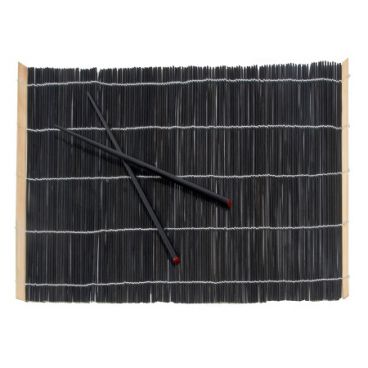 Town 34252 Black 12" x 18" Bamboo Placemat and 9 1/4" Chopstick Set Of 4