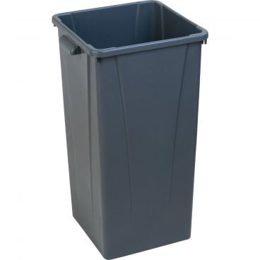 Carlisle 34352323 Gray 23 Gallon Tall Square Polyethylene Centurian Waste Container With Handles