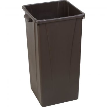 Carlisle 34352369 Brown 23 Gallon Tall Square Polyethylene Centurian Waste Container With Handles