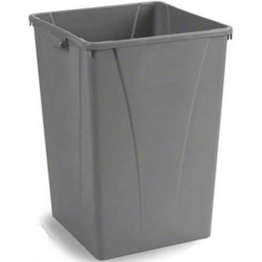Carlisle 34393523 Gray 35 Gallon Square Polyethylene Centurian Waste Container With Handles