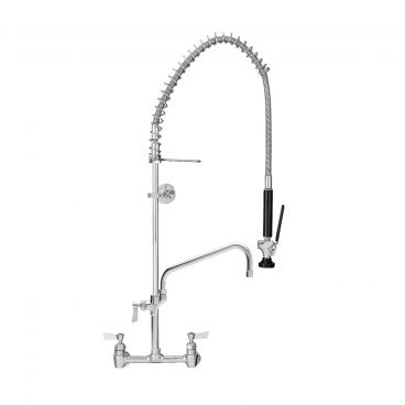 Fisher 34452 Backsplash Mounted Pre-Rinse Faucet with 8" Centers and Wall Bracket - 10" Swing Faucet